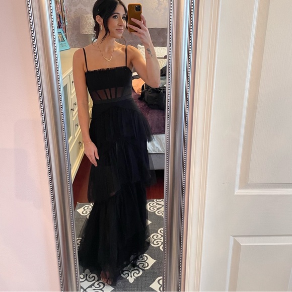BCBG Black Tulle Corset Dress - Picture 2 of 5